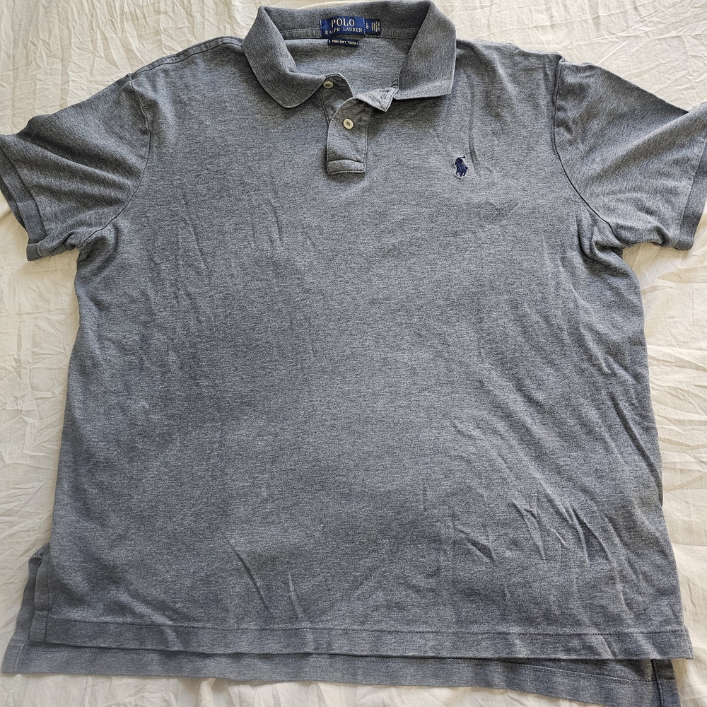 Gray Polo Ralph Lauren Pima Collared Shirt Size L